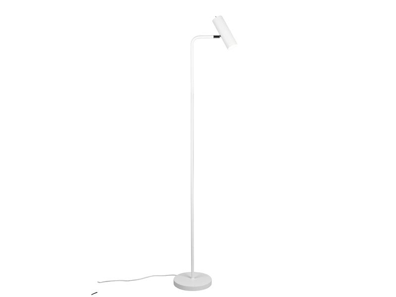 Stehlampe MARLEY in Weiß matt, Spot schwenkbar, Höhe 151cm