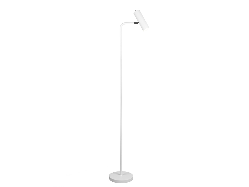 Stehlampe MARLEY Metall in Weiß matt, Spot schwenkbar, Höhe 151cm