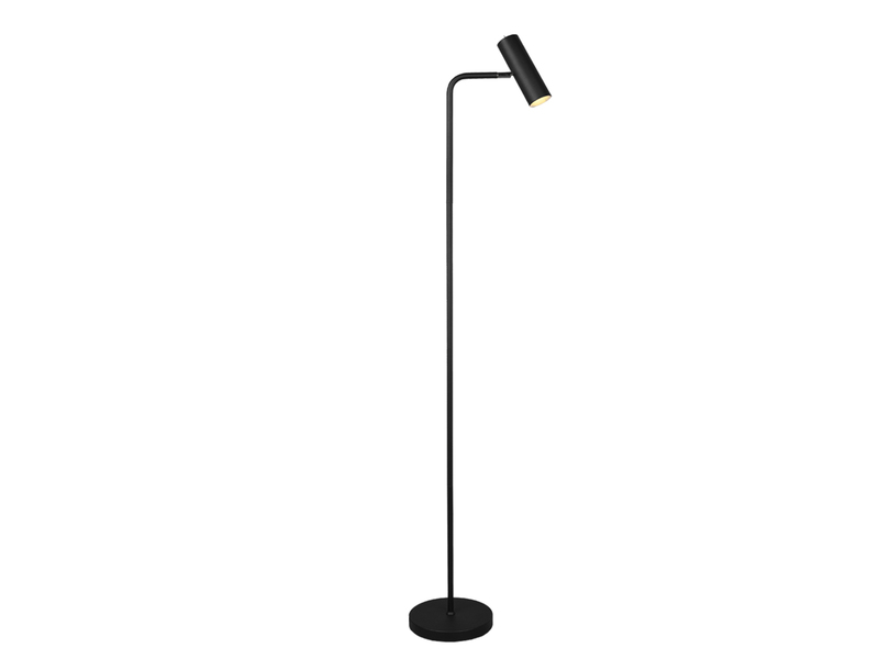 Stehlampe MARLEY Metall in Schwarz matt, Spot schwenkbar, Höhe 151cm