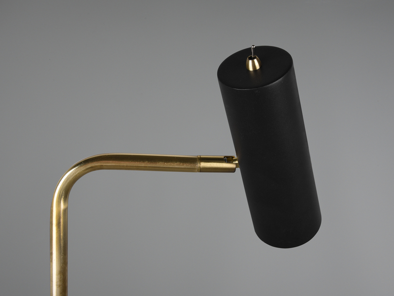 Stehlampe Metall Schwarz Gold Spot schwenkbar inkl. GU10 LED, Höhe 151cm