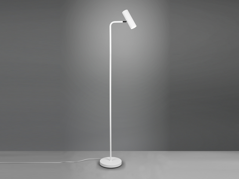 LED Stehlampe in Weiß matt, Spot schwenkbar, Höhe 151cm