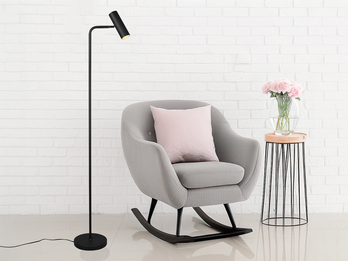 Stehlampe Metall Schwarz matt, Spot schwenkbar inkl. GU10 LED, Höhe 151cm