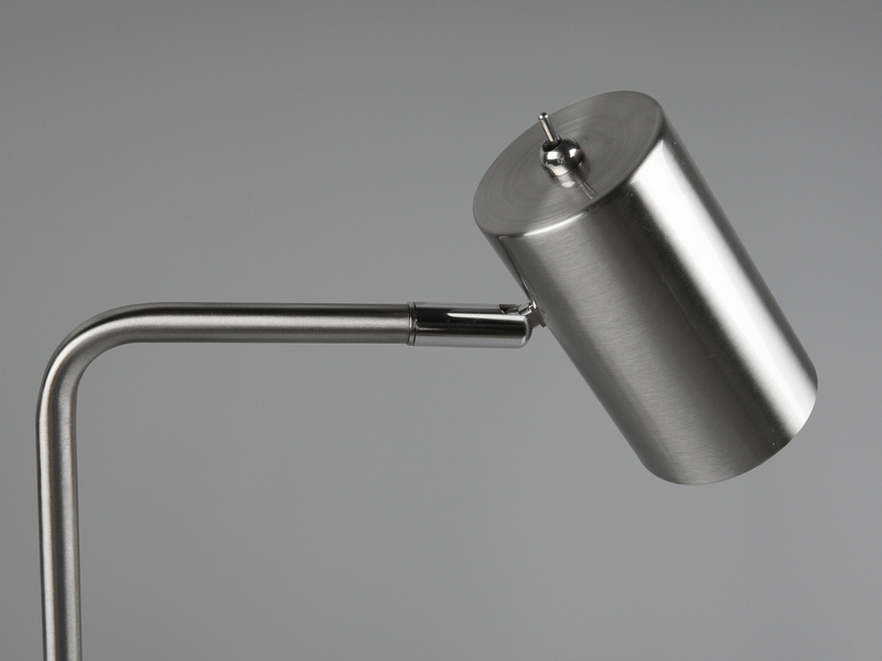 Schreibtischlampe in Silber matt, Spot schwenkbar inkl. GU10 LED, Höhe 45cm