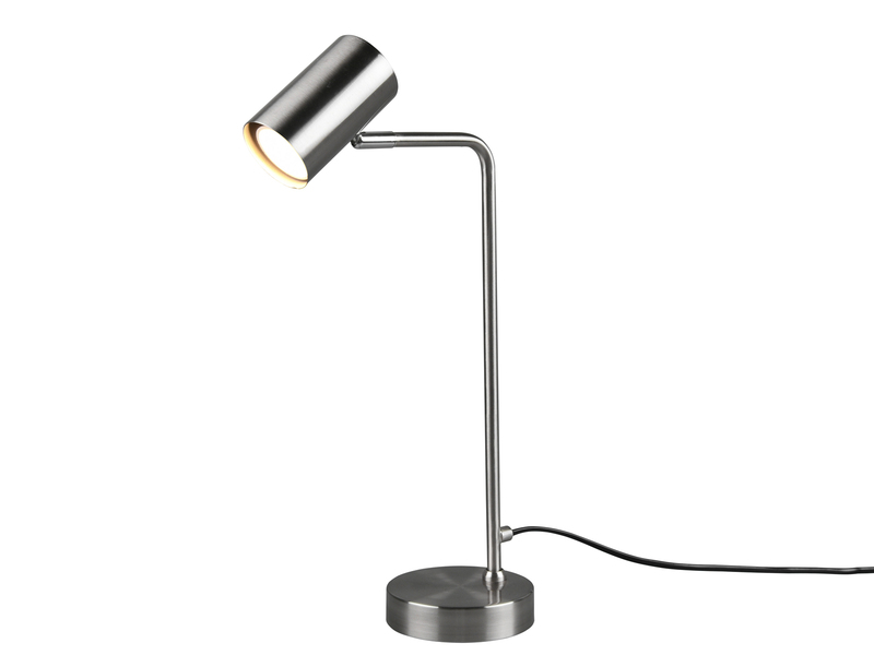 Schreibtischlampe in Silber matt, Spot schwenkbar inkl. GU10 LED, Höhe 45cm