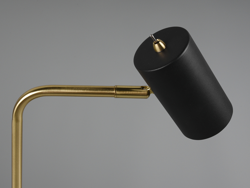 Schreibtischlampe in Schwarz Gold, Spot schwenkbar inkl. GU10 LED, Höhe 45cm