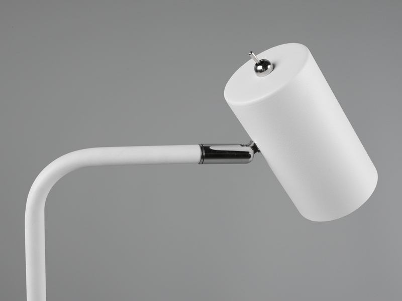 Schreibtischlampe in Weiß matt, Spot schwenkbar inkl. GU10 LED, Höhe 45cm