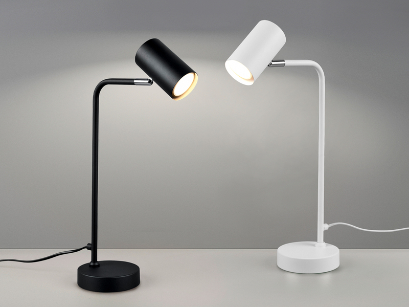 LED Schreibtischlampe in Schwarz matt, Spot schwenkbar, Höhe 45cm
