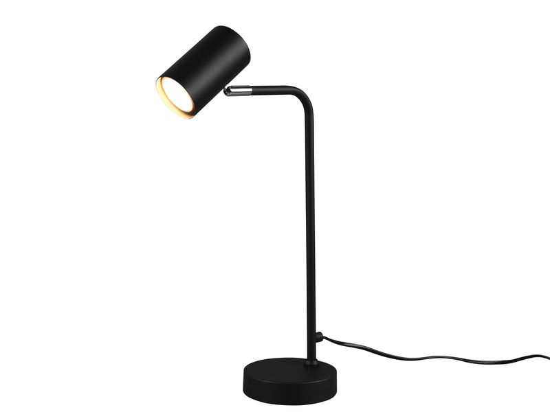 LED Schreibtischlampe in Schwarz matt, Spot schwenkbar, Höhe 45cm