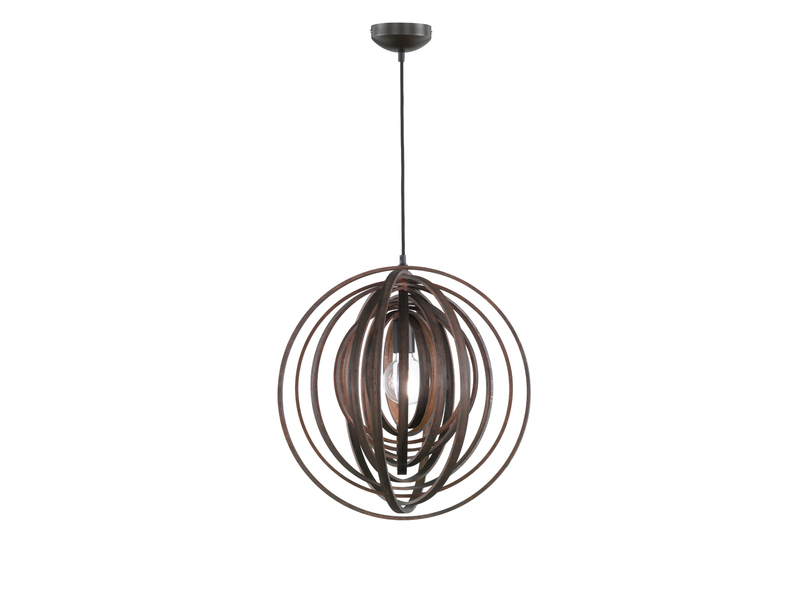 LED Pendelleuchte 1-flammig Naturholz Braun Holzlamellen, Ø 50cm