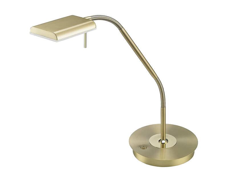 LED Schreibtischleuchte BERGAMO Messing flexibel Sensordimmer - Höhe 50cm