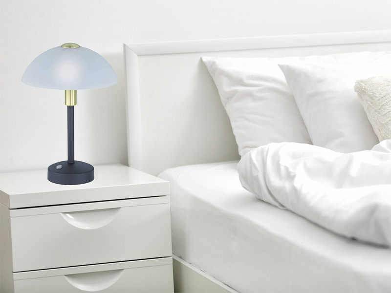 Glas weiß Tischlampe mit Dimmer Lampe Wohnzimmer Nachttisch Touchdimmer 