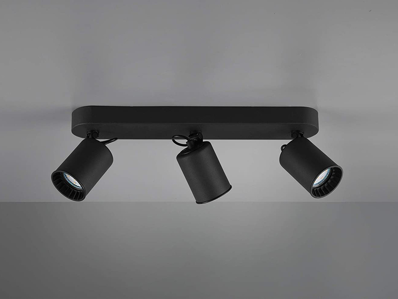 Deckenstrahler PAGO 3-flammig Metallschirm Schwarz, Breite 41cm