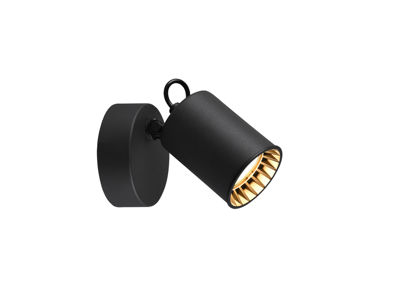LED Wandstrahler Metallschirm Schwarz, Breite 9cm
