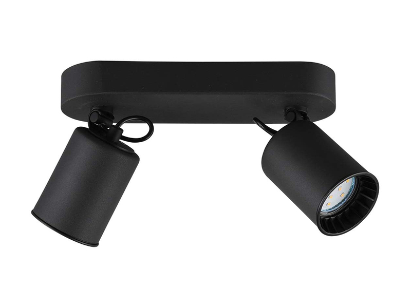 LED Deckenstrahler 2-flammig Metallschirm Schwarz, Breite 24cm