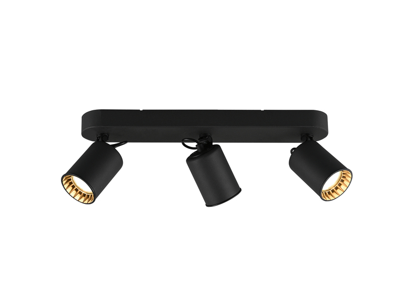 LED Deckenstrahler 3-flammig Metallschirm Schwarz, Breite 41cm