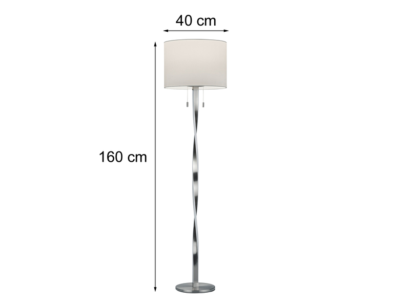 LED Stehlampe NANDOR mit Stoff Lampenschirm weiß und beleuchtetem Gestell