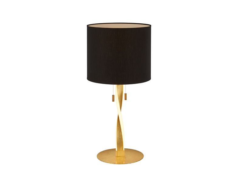 LED Tischlampe NANDOR Stoffschirm schwarz und beleuchtetem Gestell, Höhe 62cm