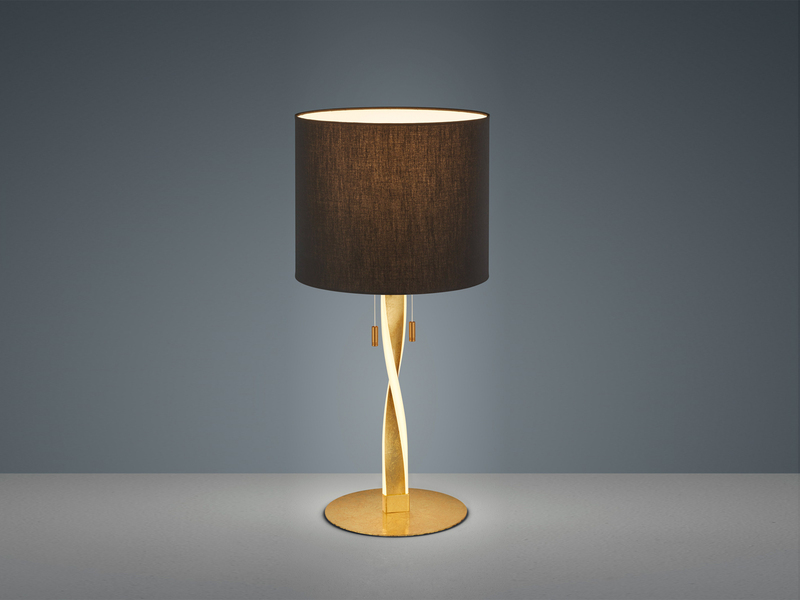 LED Tischlampe NANDOR Stoffschirm schwarz und beleuchtetem Gestell, Höhe 62cm