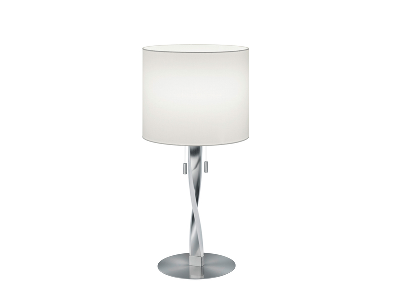 LED Tischlampe NANDOR mit Stoffschirm weiß und beleuchtetem Gestell, Höhe 62cm
