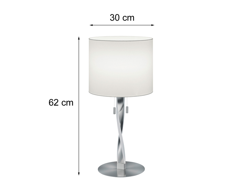LED Tischlampe NANDOR mit Stoff Lampenschirm weiß und beleuchtetem Gestell