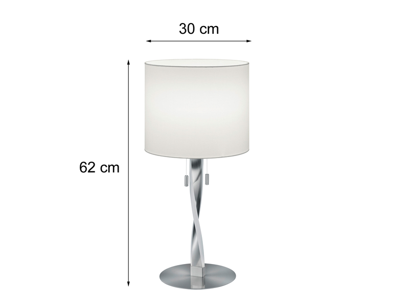 LED Tischlampe NANDOR mit Stoffschirm weiß und beleuchtetem Gestell, Höhe 62cm