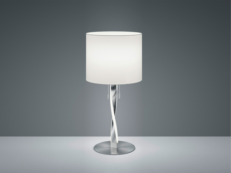 LED Tischlampe NANDOR mit Stoffschirm weiß und beleuchtetem Gestell, Höhe 62cm