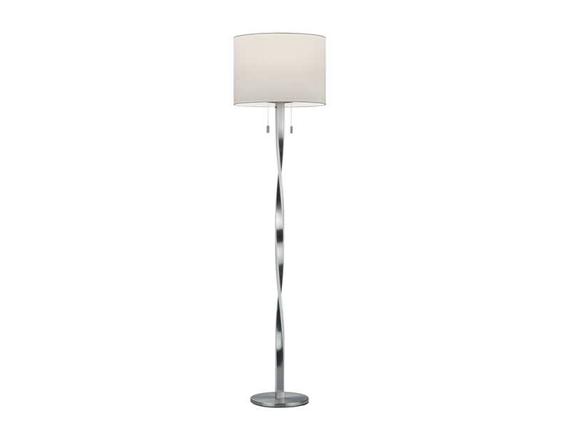 LED Stehlampe mit Stoffschirm Weiß und beleuchtetem Gestell, Höhe 160cm