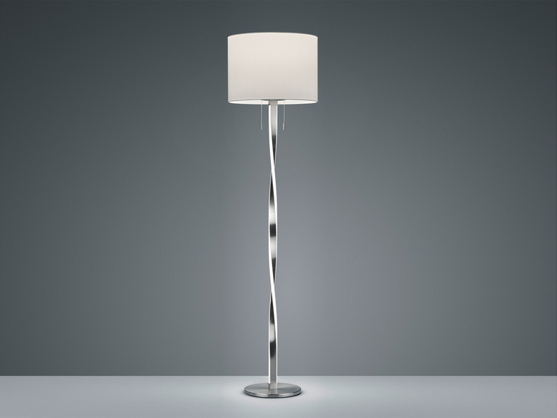 LED Stehlampe mit Stoffschirm Weiß und beleuchtetem Gestell, Höhe 160cm
