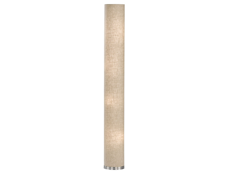 Stehleuchte THOR mit Lampenschirm Zylinder Leinen Beige, Höhe 156cm