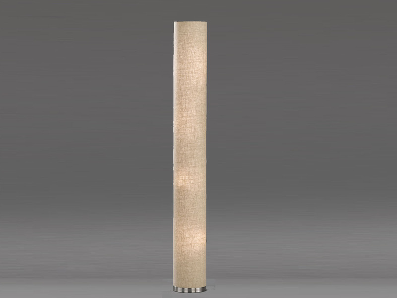 Stehleuchte THOR mit Lampenschirm Zylinder Leinen Beige, Höhe 156cm