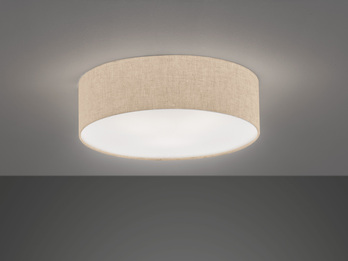 LED Deckenlampe rund mit Lampenschirm Leinen Beige Ø 40cm