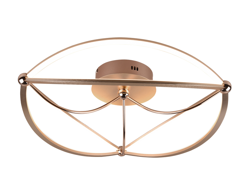 Moderne LED Deckenleuchte CHARIVARI hell & dimmbar über Schalter, Messing Ø 62cm