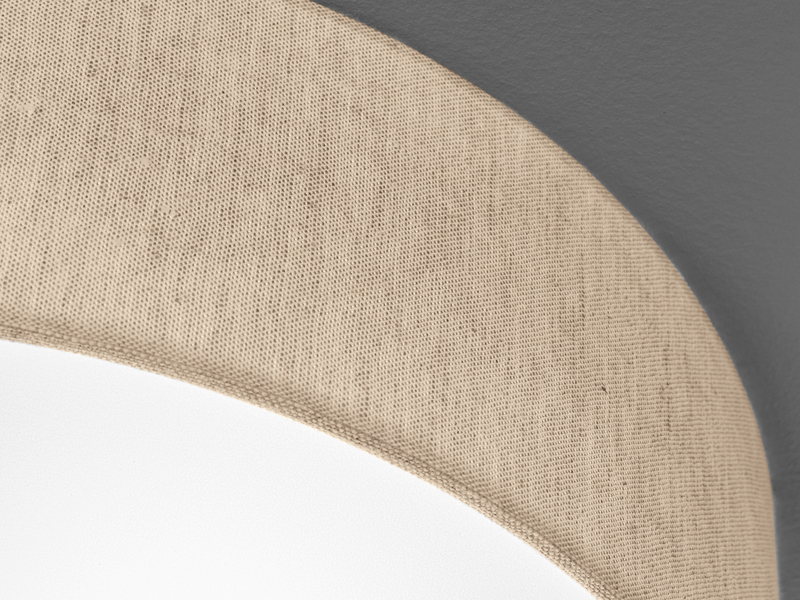 LED Deckenlampe rund groß mit Lampenschirm Leinen Beige, Ø 60cm