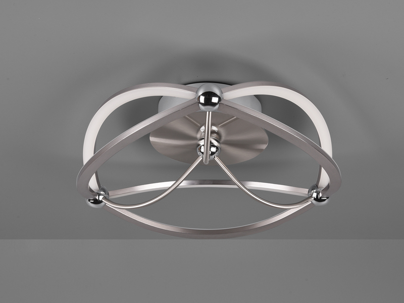 Designer LED Deckenleuchte CHARIVARI Silber matt, Ø 41cm