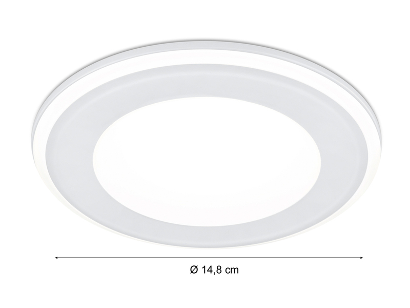 Runder LED Deckeneinbaustrahler 2er Set in Weiß matt Ø 14,8cm