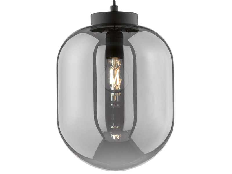 LED Pendelleuchte Industrial einflammig Rauchglas - Glaskugel Ø 25cm