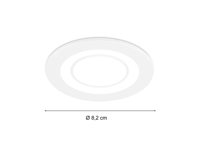 Runde LED Deckeneinbaustrahler 2er Set in Weiß matt Ø 8,2cm