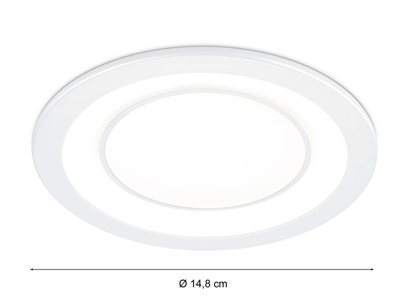 Runde LED Deckeneinbaustrahler 2er Set in Weiß matt Ø 14,8cm