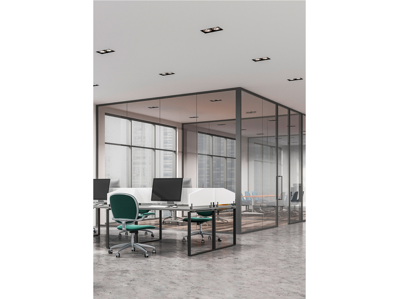 Eckiger 3-flammiger LED Deckeneinbaustrahler Weiß, schwenkbar 25,2 x 9,2cm