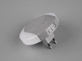 LED Nachtlicht Grau JAGO Plug-in mit Dämmerungssensor - Ø 9cm
