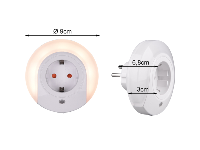 LED Nachtlichter 2er SET Plug-in mit Steckdose & Dämmerungssensor - Ø 9cm