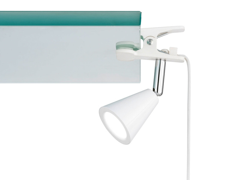 LED Klemmleuchte ZIRBEL Weiß - flexibler Klemmspot & Leselampe Schreibtisch