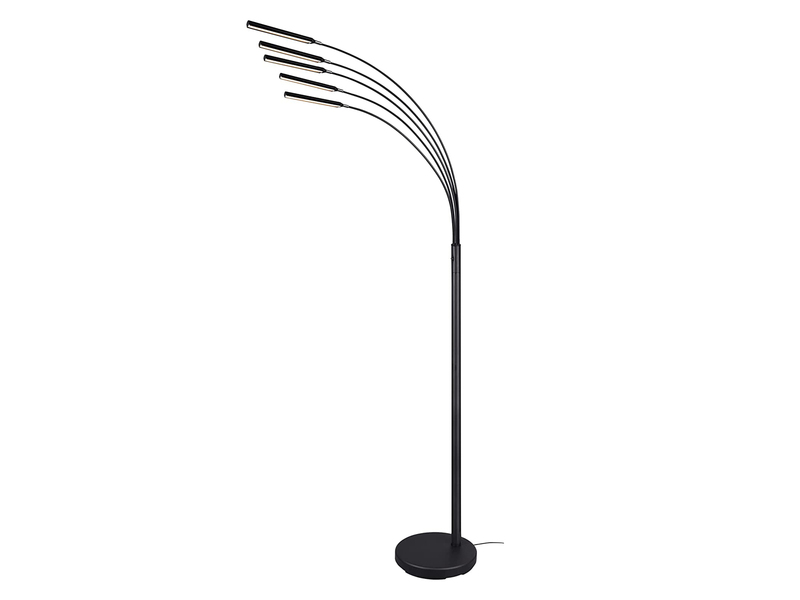 LED Stehleuchte REED 5 Arme Metall Schwarz, dimmbar - 195cm hoch