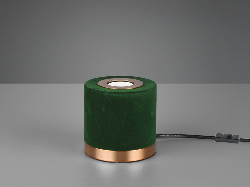 Tischleuchte JUDY Samt Grün/Messing Retro Style - Höhe 11cm