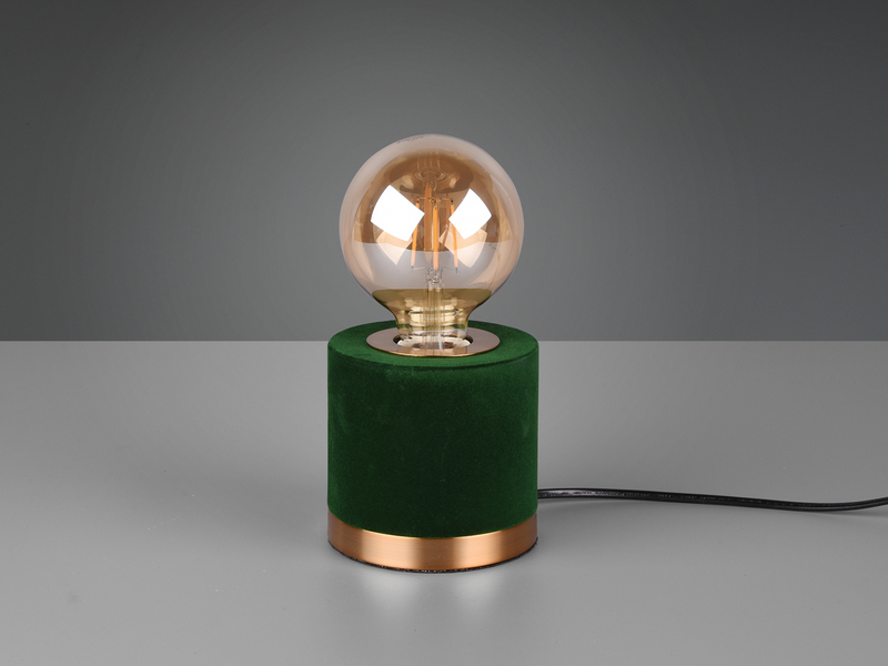 Tischleuchte JUDY Samt Grün/Messing Retro Style - Höhe 11cm