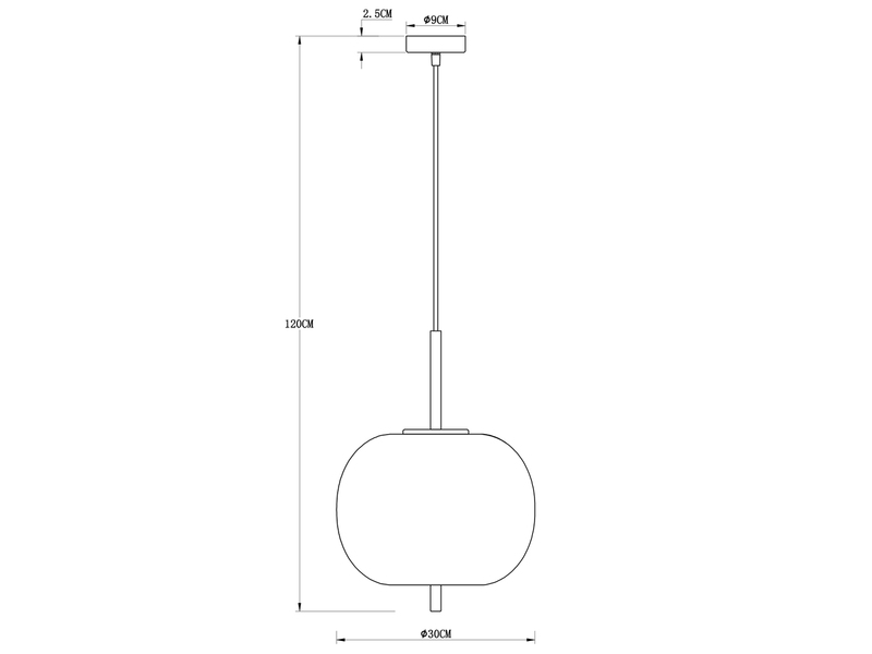 Pendelleuchte BLACKY Messing 1-flammig mit Rauchglas Glaskugel, Ø 30cm
