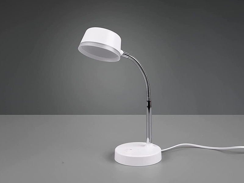 LED Schreibtischleuchte KIKO flexibel, Kunststoff Weiß, 34cm hoch