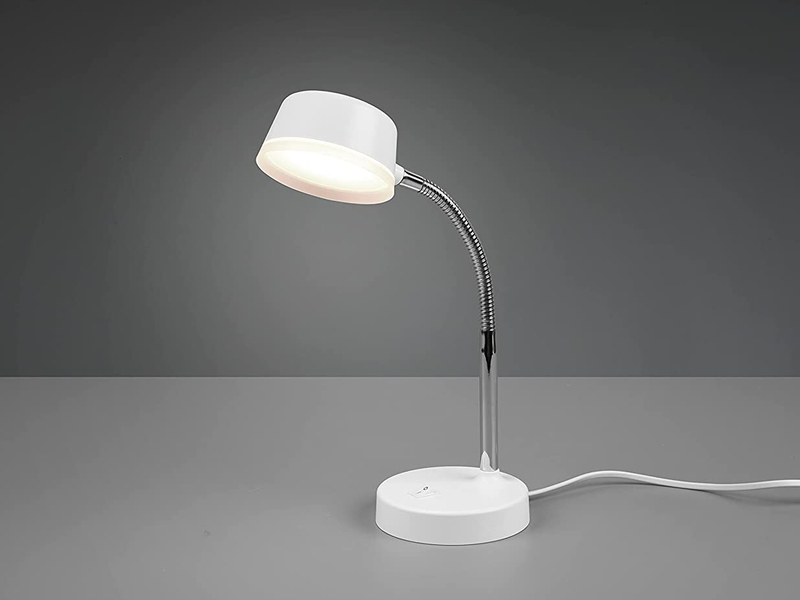 LED Schreibtischleuchten 2er SET flexibel, Kunststoff Weiß, 34cm hoch