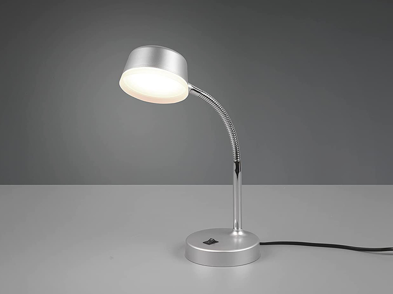 LED Schreibtischleuchten 2er SET flexibel, Kunststoff Titan, 34cm hoch