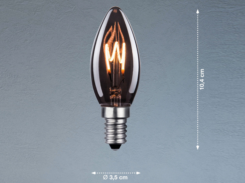 E14 Filament LED Deko Leuchtmittel Kerze Vintage Rauchfarben - 2 Watt, 25 Lumen